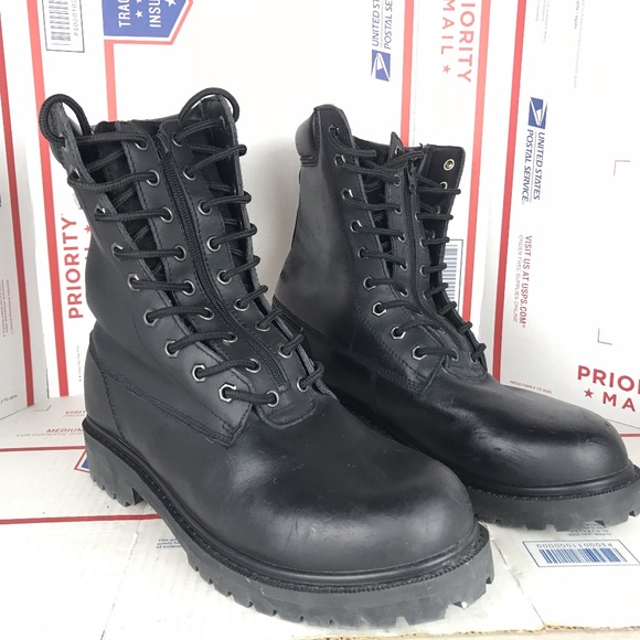 Thunder Road Mens Leather Combat Boots Size 12 - Picture 1 of 8